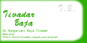 tivadar baja business card